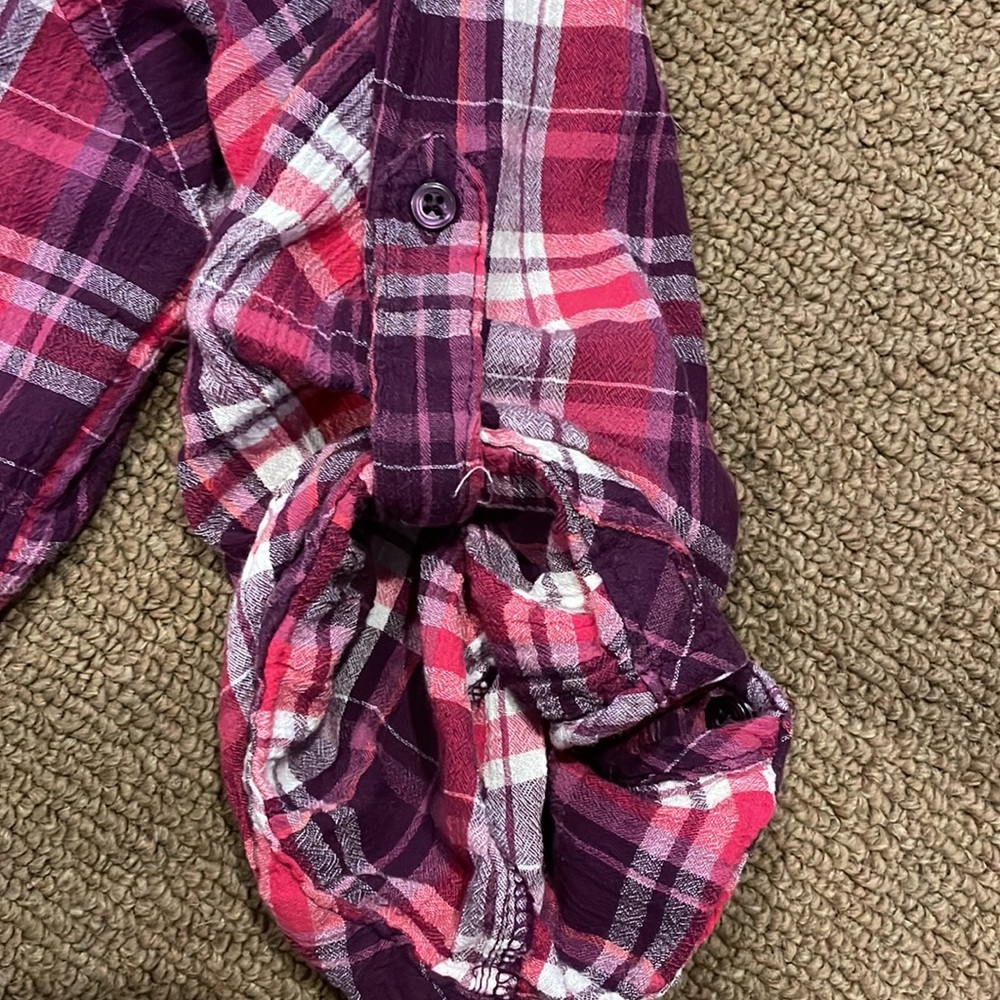 Women’s St John’s Bay Long Sleeve Plaid button down shirt 1X - Picture 3 of 5